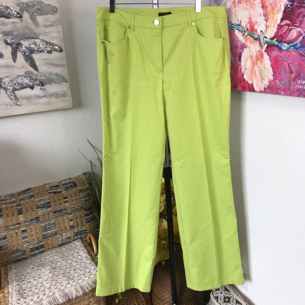 Escada Lime Green Pants Size 44